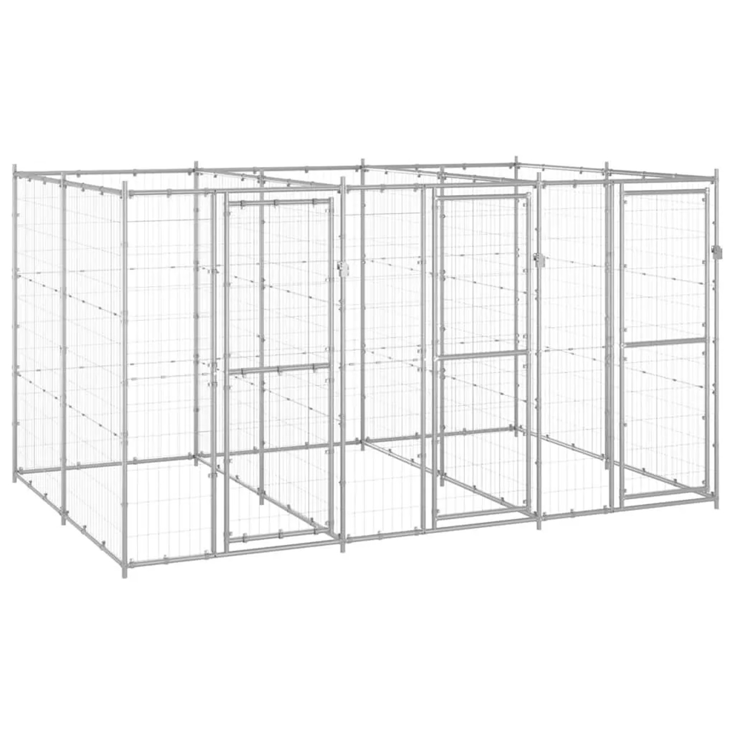 vidaXL Outdoor-Hundezwinger Verzinkter Stahl 7,26 m² 3082283