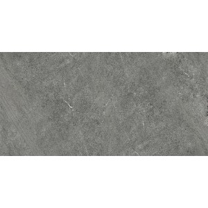 Graue, teilpolierte Feinsteinzeug Bodenfliese Manhattan mit Steinoptik für Innenräume.