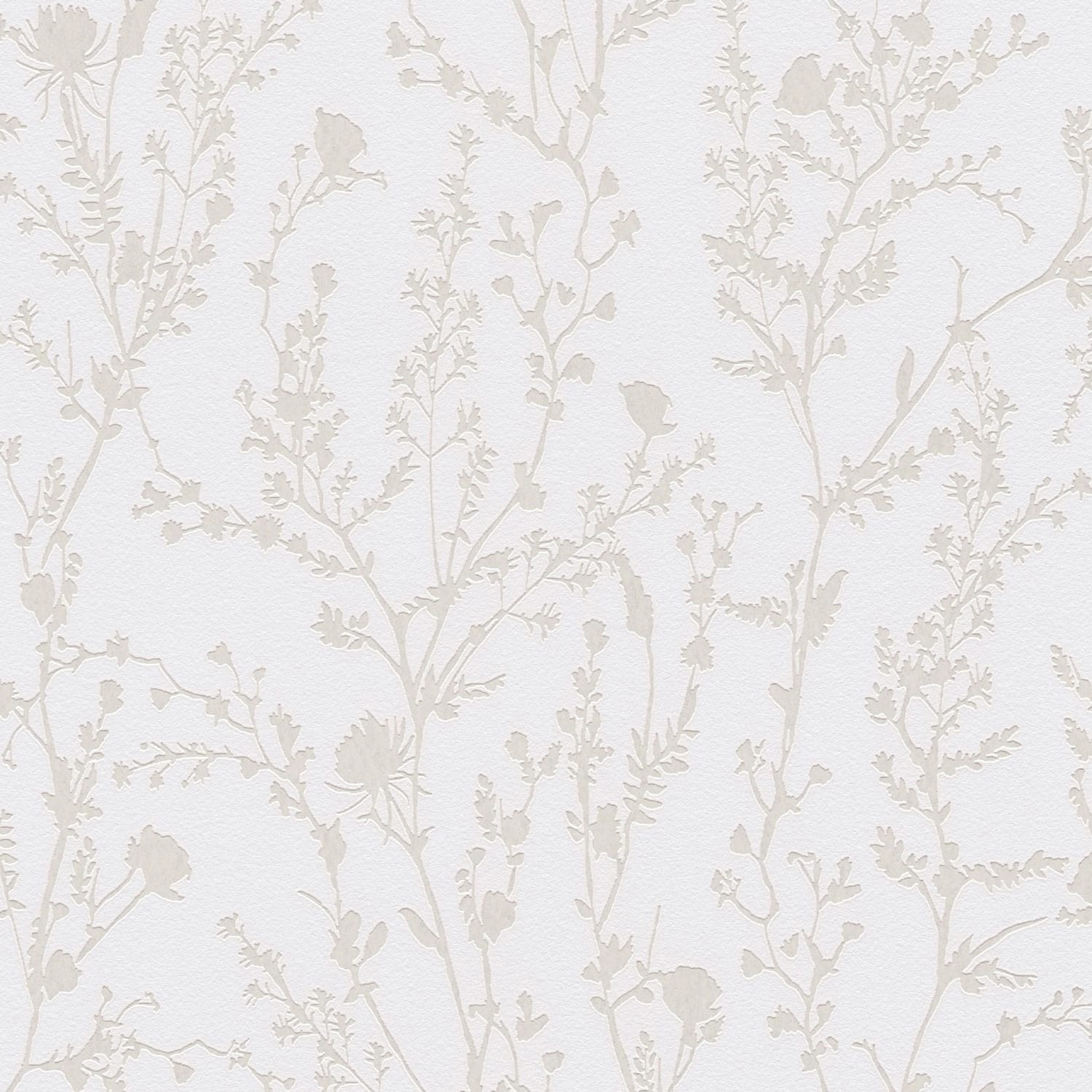 PROFHOME 395462-GU Ton-in-Ton Tapete Floral Schimmernd Grau Weiß 0,53 m x 1 günstig online kaufen