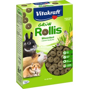 Vitakraft Grün-Rollis Nagerfutter, 500g Packung mit Kaninchen, Meerschweinchen und Hamster.