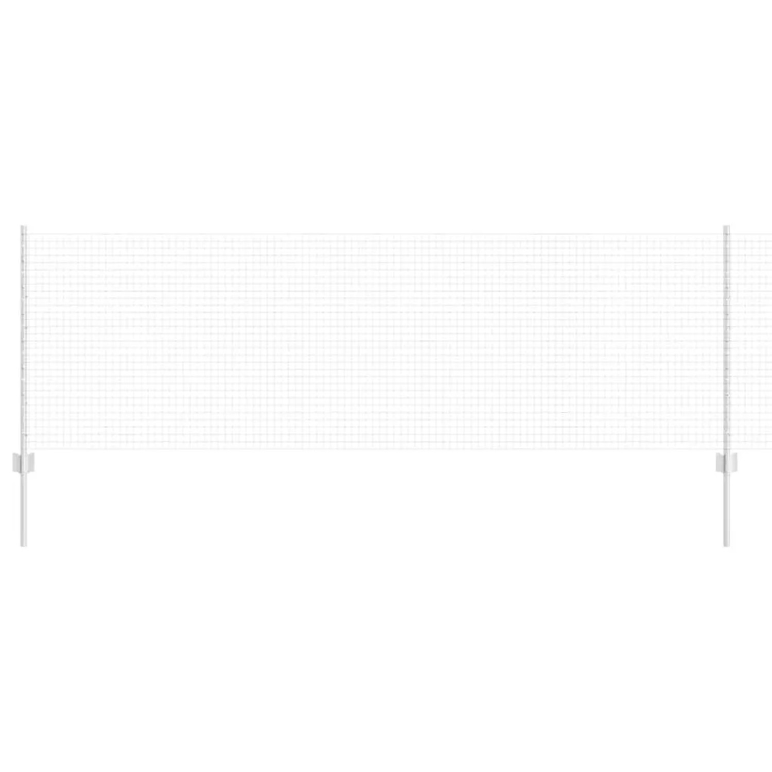 vidaXL Zaun mit Pfosten Silber 0,8 x 10 m Stahl 3336324 günstig online kaufen