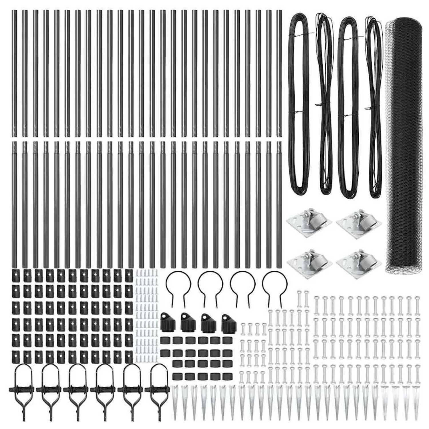 vidaXL Zaunpfosten Grau 50 x 1,4 m 13 mm Maschenweite Stahl und PVC 3353279 günstig online kaufen