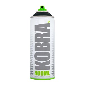 Kobra LP Buntlack Spray, 400ml, Schwarz Matt. Low Pressure Sprühdose für DIY, Heimwerken & Graffiti.