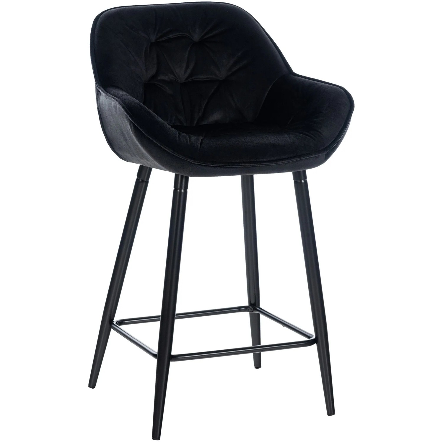 CLP Barhocker Gibson Samt Sitzhöhe 76 cm Schwarz