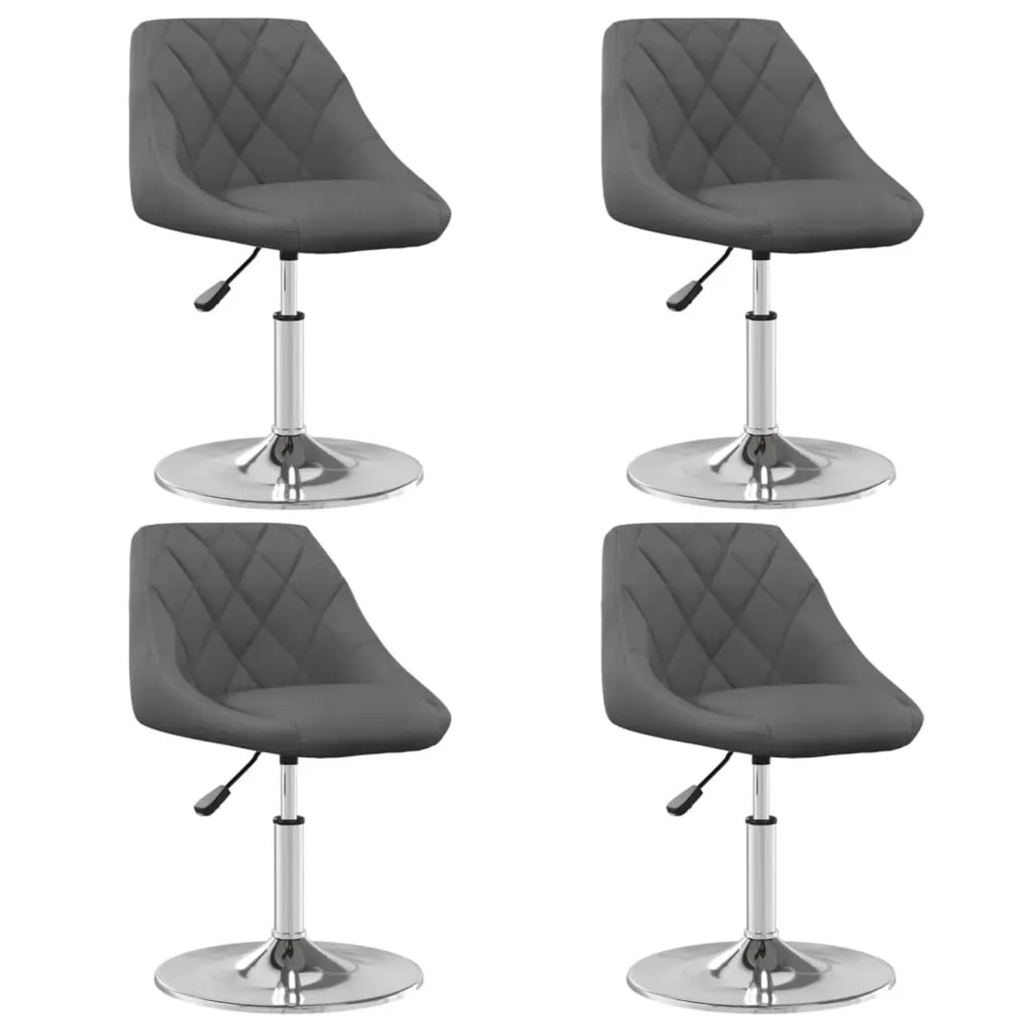vidaXL Esszimmerstühle 4 Stk Drehbar Dunkelgrau Samt 3088759