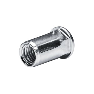 GOEBEL M5 Blindnietmutter aus Edelstahl A2, 7,0 x 13,5 mm, Flachkopf, offen.