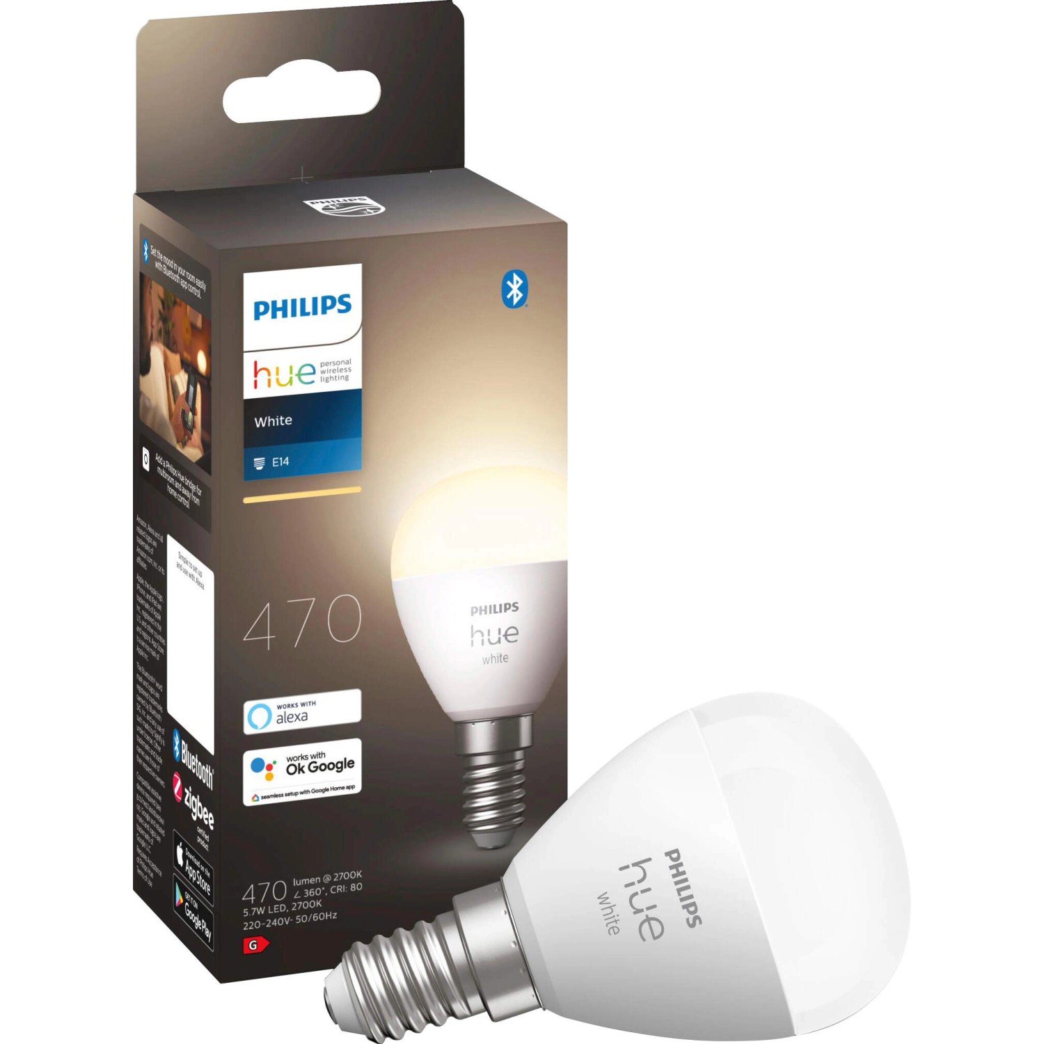 Philips Hue LED-Leuchtmittel White E14 470 lm 5,7 W