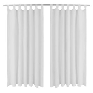 Weiße vidaXL Satin Vorhänge, 2er-Set, 140x175 cm, für Wohnzimmer & Schlafzimmer.