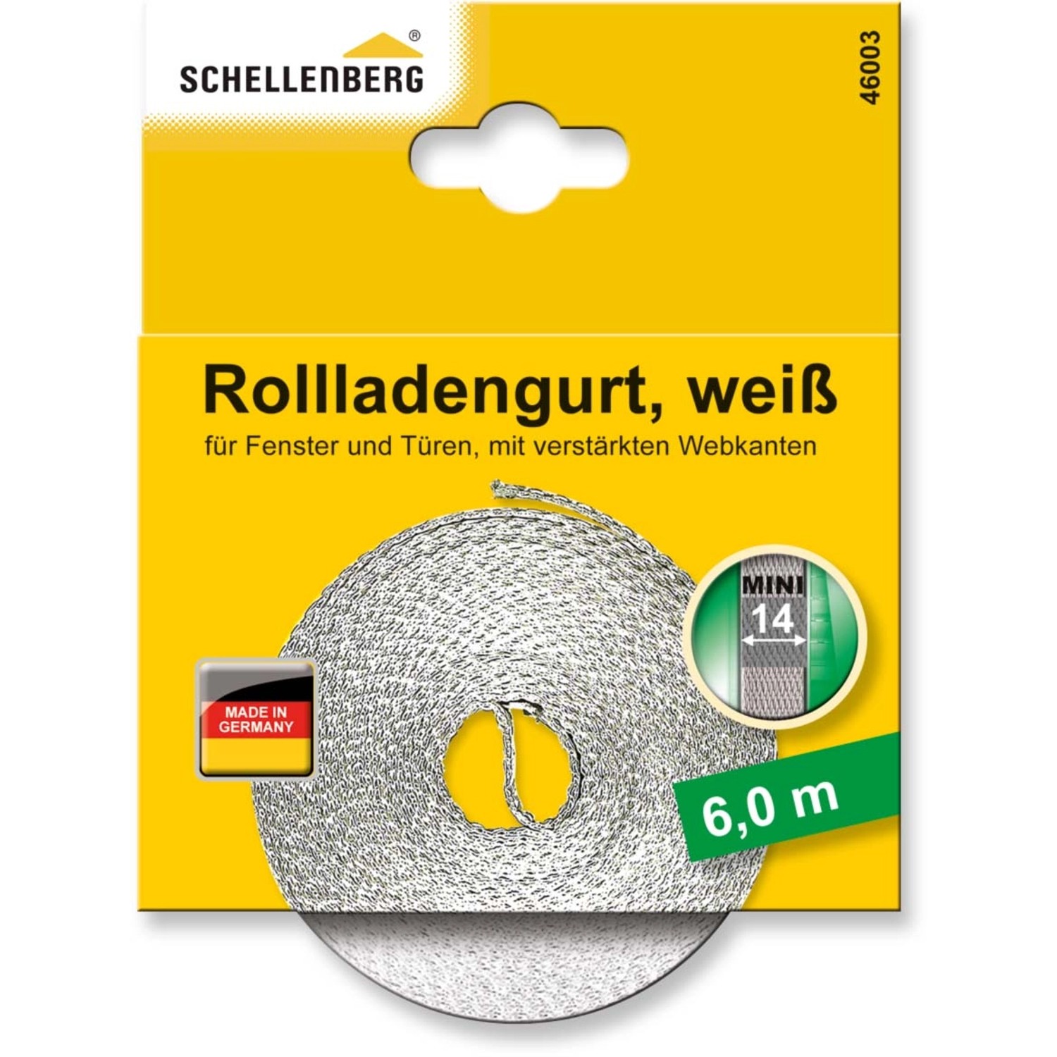 Schellenberg Rollladengurt Mini 14 mm 6 m Weiß günstig online kaufen