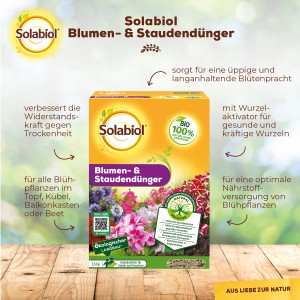 Solabiol Blumen- & Staudendünger 2,5kg für üppige Blüten und kräftige Wurzeln.