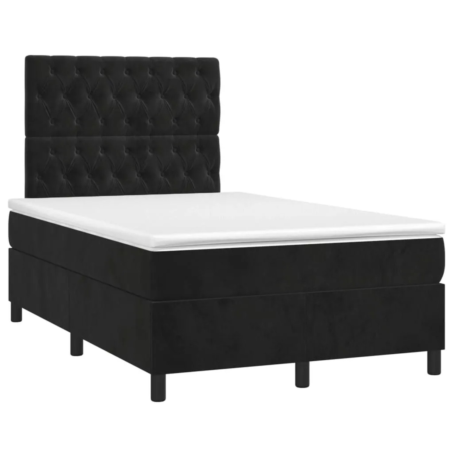 vidaXL Boxspringbett mit Matratze Schwarz 120x200 cm Samt 3143195 günstig online kaufen