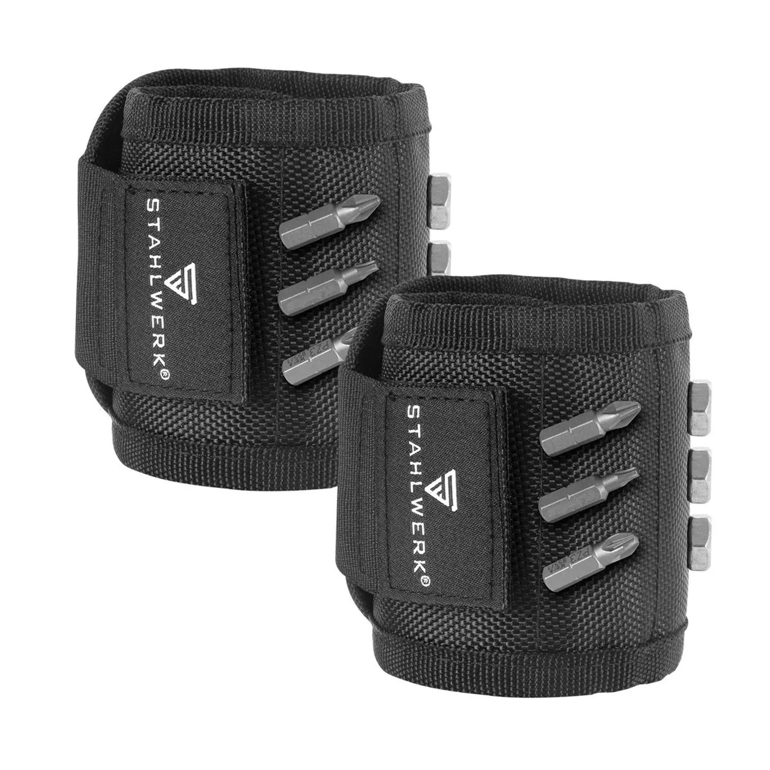 Image of STAHLWERK Magnet Armband 2er Set für Heim Handwerker mit Klettverschluss