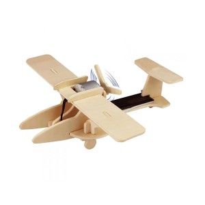 Pebaro Solar-Bausatz: Sportflugzeug aus Holz mit Solarmotor, zum Basteln und Bemalen.