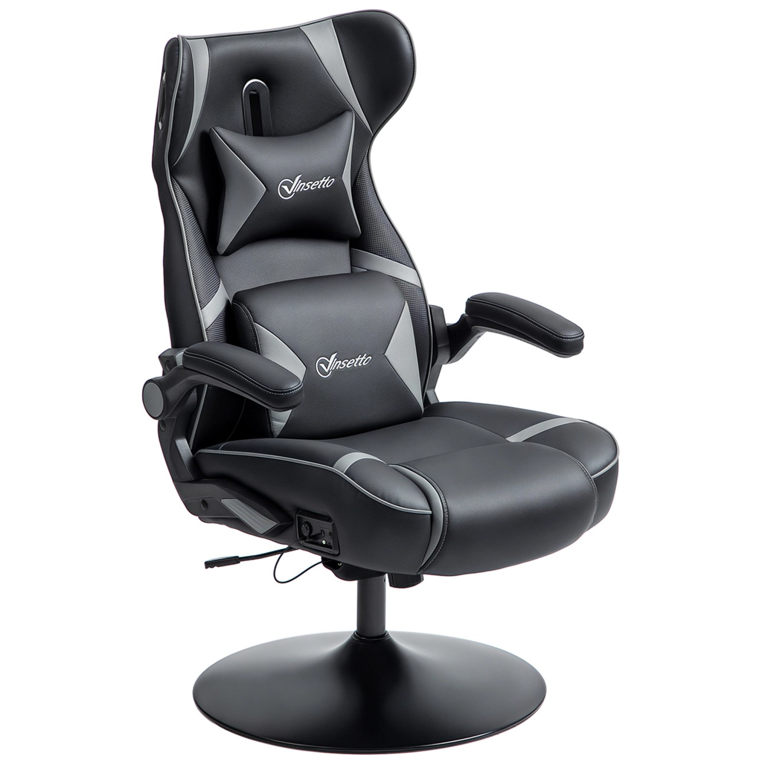 Vinsetto Gamingsessel Kunstleder Schaumstoff Grau 69L x 73B x 118H cm günstig online kaufen