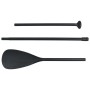 Schwarzes, dreiteiliges SUP-Paddel aus Aluminium, 215 cm lang, für Wassersport.