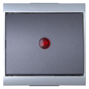 Kopp Kontrollschalter Malta in Anthrazit mit Glimmlampe, Schalter für Unterputzmontage.