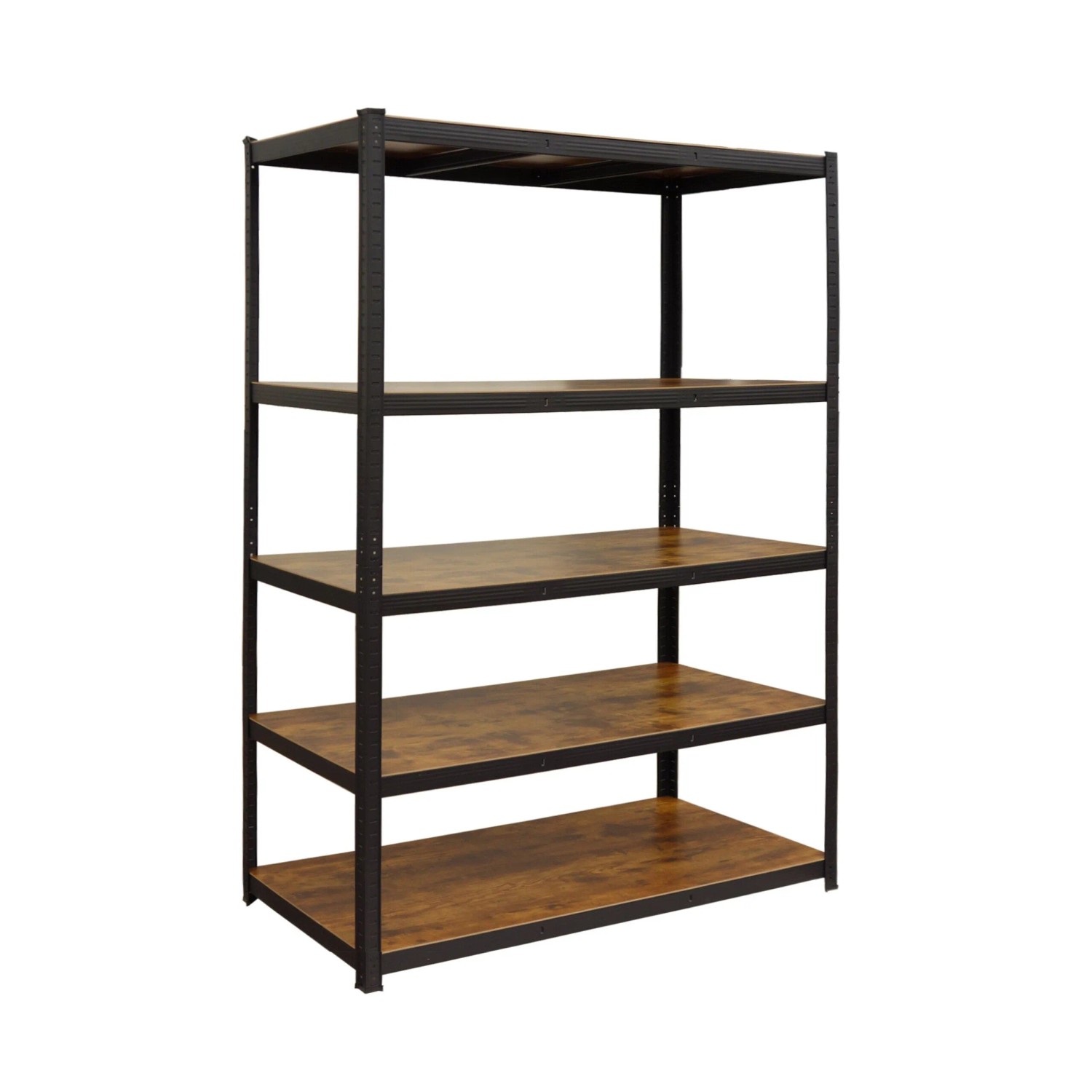 Relaxdays Schwerlastregal Edelstahl Mdf Kunststoff Schwarz Braun Belastbar 500 Kg 200 Cm X 120 Cm X 50 Cm