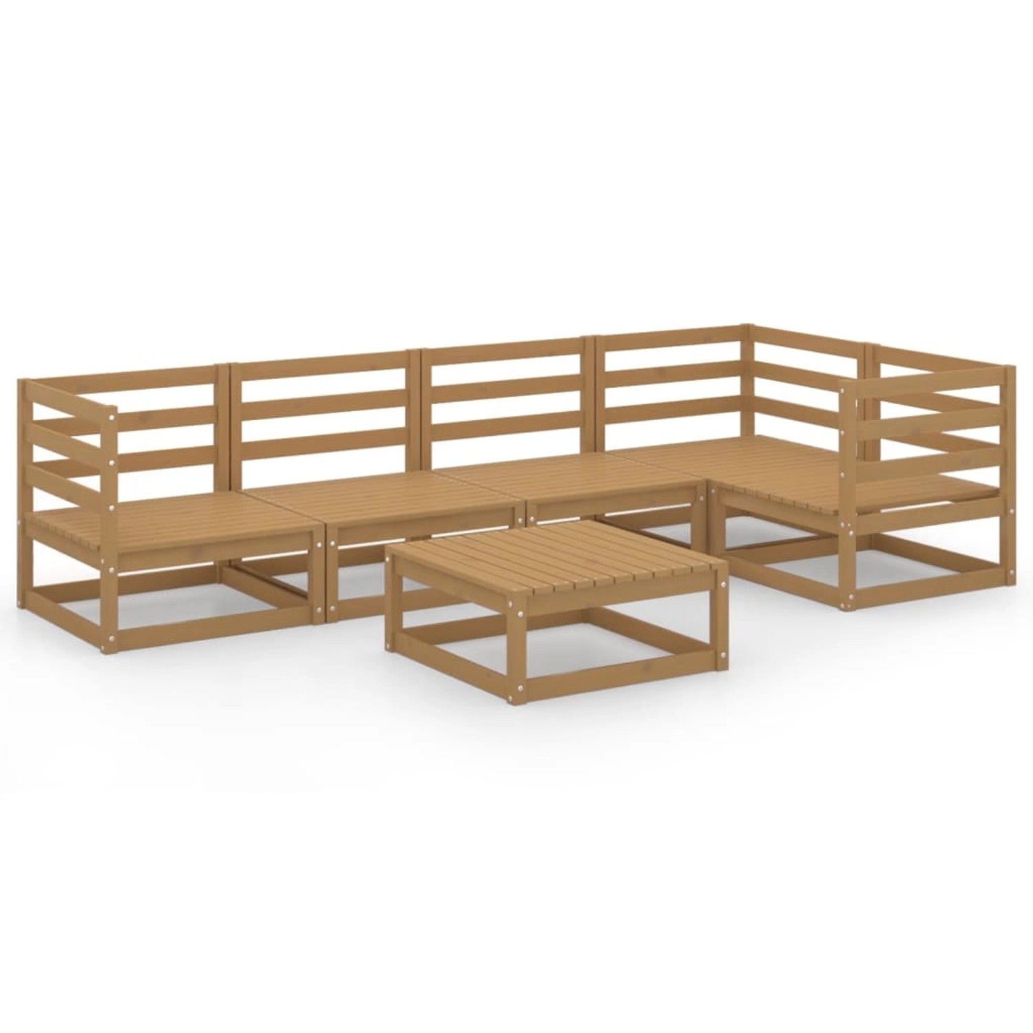 vidaXL 6-tlg Garten-Lounge-Set Honigbraun Massivholz Kiefer Modell 5 günstig online kaufen