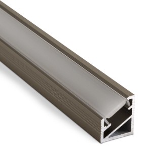 SOTECH LED Profil 66 in Edelstahloptik mit opaler Abdeckung, 2m Länge.