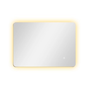 Aica Sanitär Badspiegel 60x40 cm mit LED-Beleuchtung, Touch-Schalter und drei Lichtfarben.