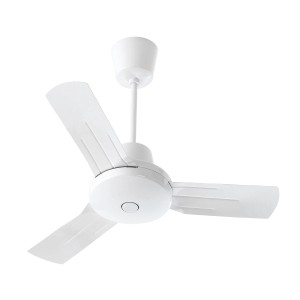 Weißer VORTICE Nordik TDA 900 Deckenventilator mit drei Flügeln, ohne Steuerung.