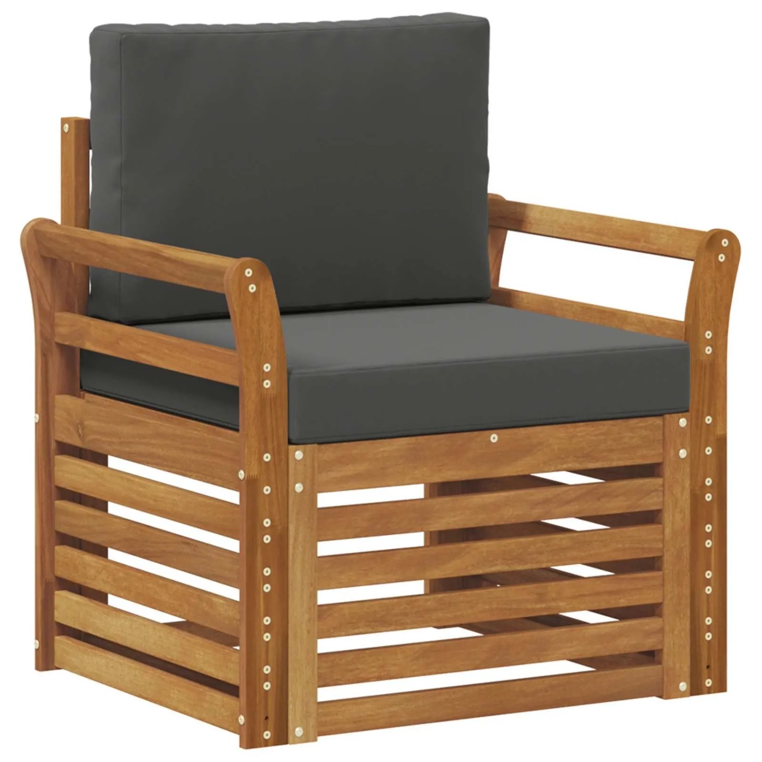 vidaXL Outdoor-Sofagarnitur mit Kissen Natur 75,5 x 63 x 73 cm 3436357
