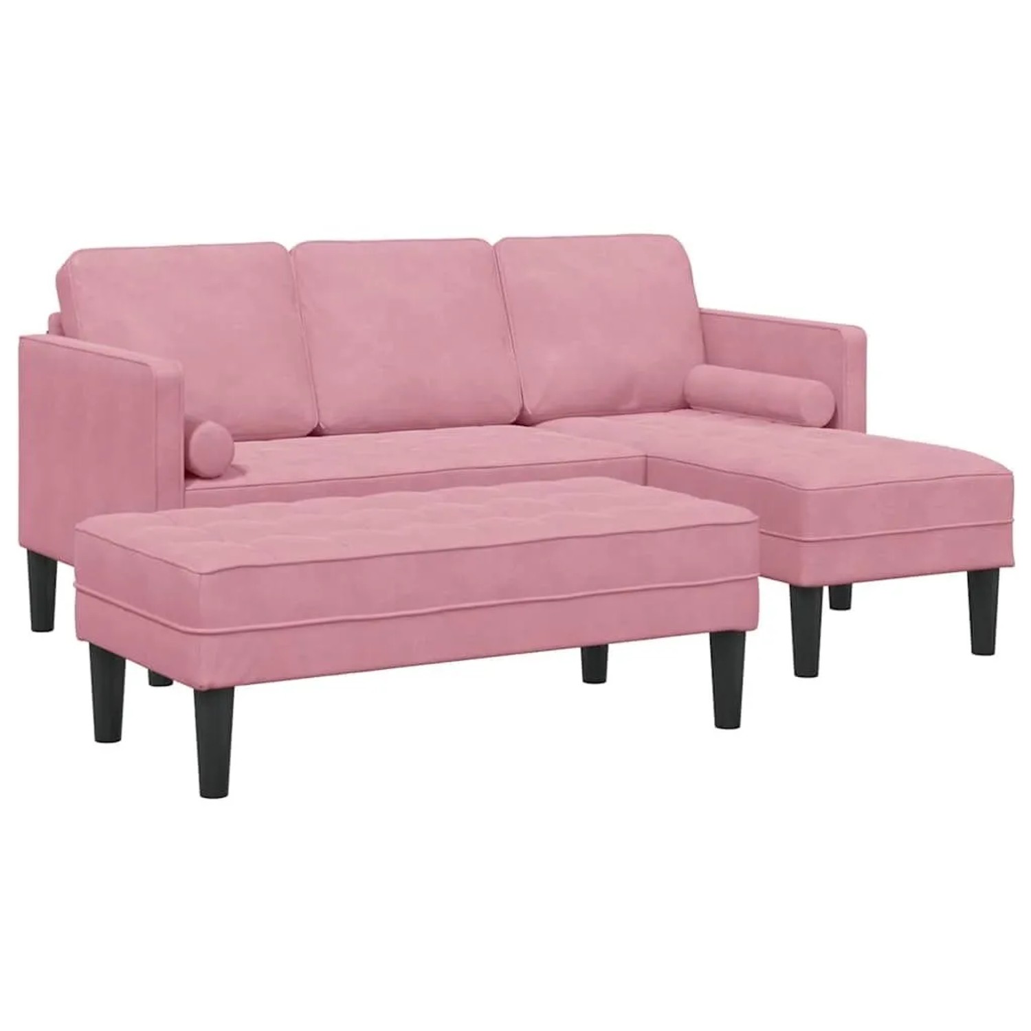 vidaXL Sofa Set mit Kissen 2-Tlg Rosa Polyester 3329268