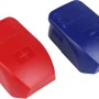 Calima Batterie-Schnellverbinder, rot und blau, für schnellen Batteriewechsel im Autoanhänger.