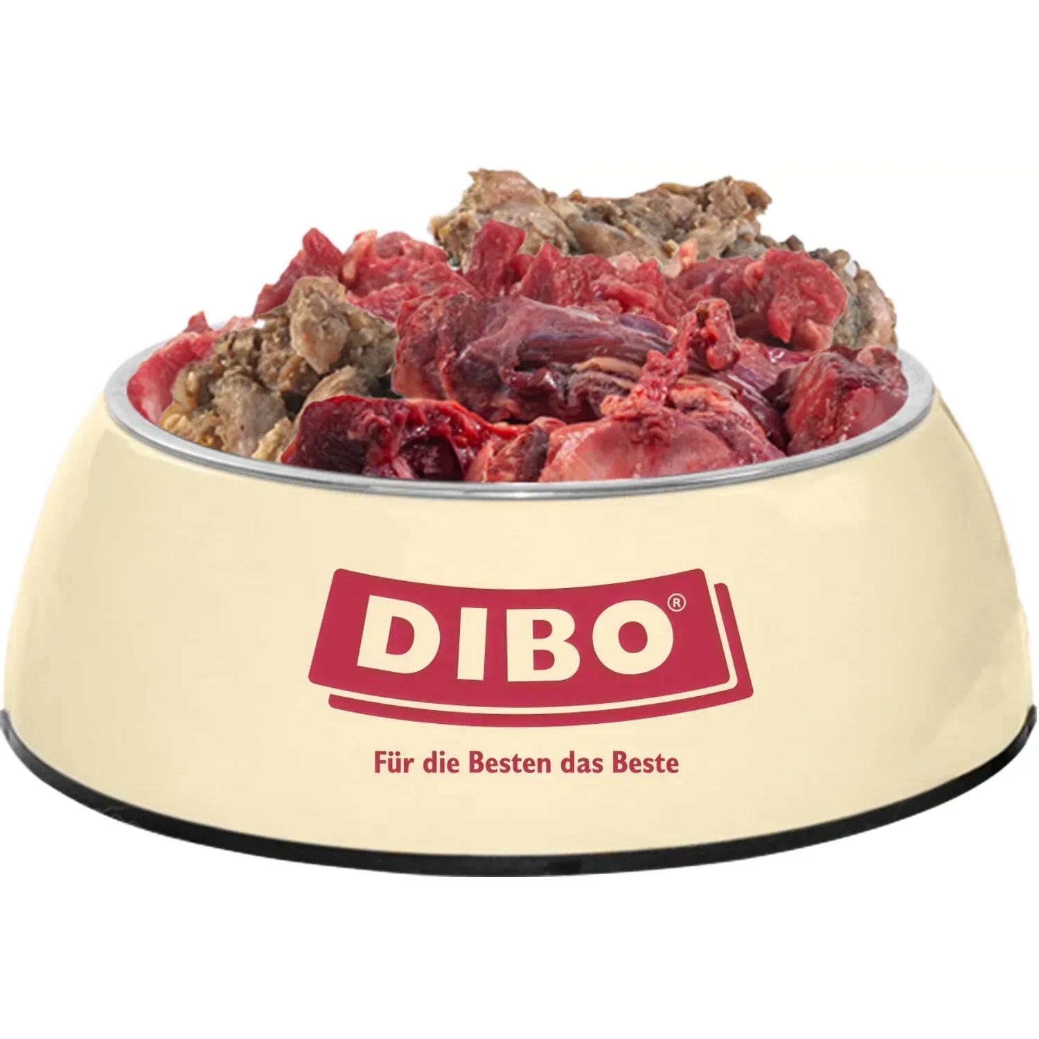 Dibo Hunde-Barf Spezial 2kg im Napf: Frostfutter mit Rindfleisch, Pansen und Blättermagen.