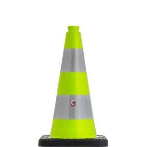 Grüner UvV Flex Leitkegel, 50cm, mit Reflexfolie RA2C für Baustellenabsicherung.