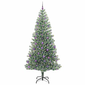vidaXL Künstlicher Weihnachtsbaum Beschneit mit LED Licht 240 cm 3396839