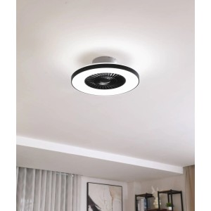 Lindby LED Deckenventilator mit Lampe Paavo 10022140 Dimmbar Leselampe Modern in Schwarz 1-flammig Wohnzimmerleuchte