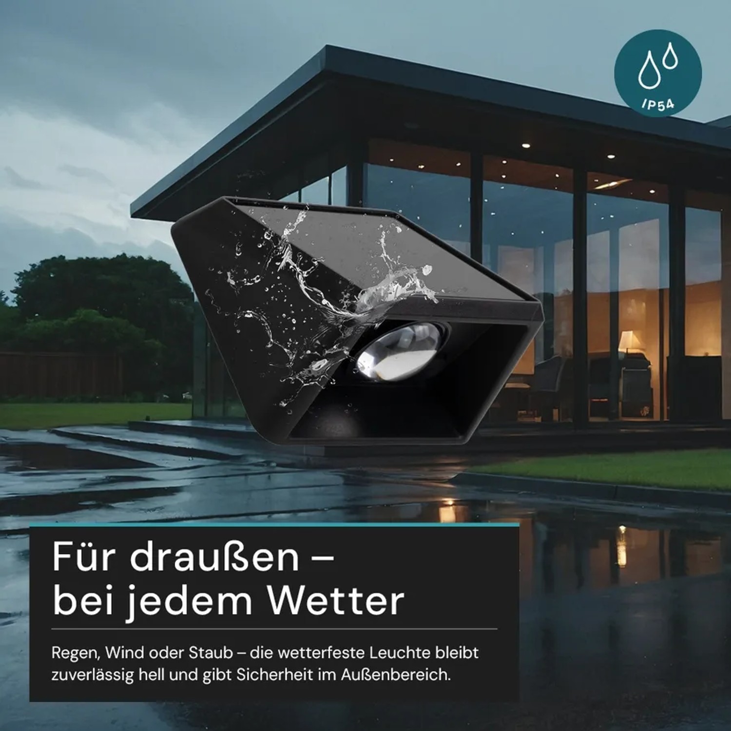 LUXULA Solar Wandleuchte 1-flammig CCT Warm- Kaltweiß 3000-6500K Akku LED Außenleuchte Gartenbeleuchtung IP54 Wetterfest Schwarz_4