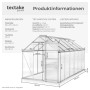 Tectake Gewächshaus mit Fundament, Aluminiumrahmen, transparent, 375x185x195 cm.