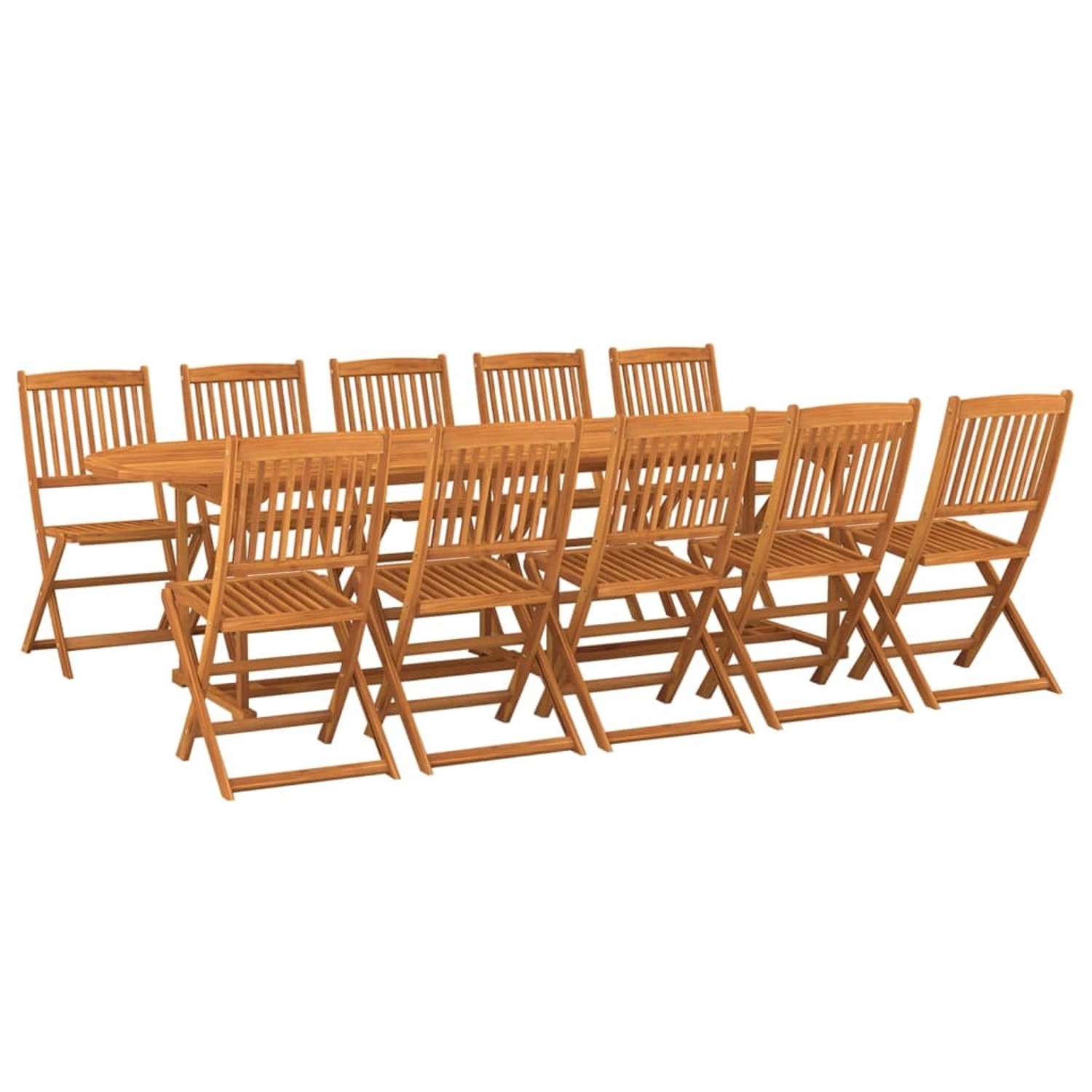 vidaXL 11-Tlg Garten-Essgruppe 280x90x75 cm Massivholz Akazie 3086980