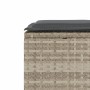Detailansicht: Hellgraues vidaXL Bistro-Set aus Polyrattan mit dunklem Kissen.