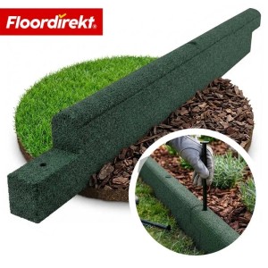 Floordirekt Gummi Randstein Rasenkante Beeteinfassung Fallschutzmatte 12,7 x 122 cm Grün