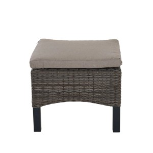 Siena Garden Hocker Taranto, anthrazitfarbenes Aluminiumgestell mit grauem Sitzkissen.