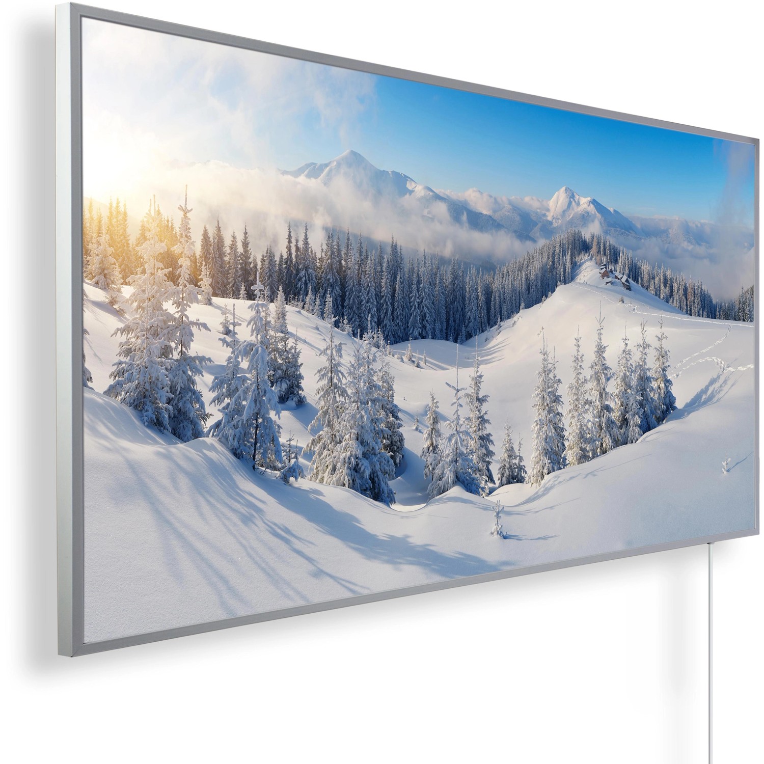 Könighaus Infrarotheizung Panorama-Serie 60 cm x 100 cm 600 W Schneelandsch günstig online kaufen