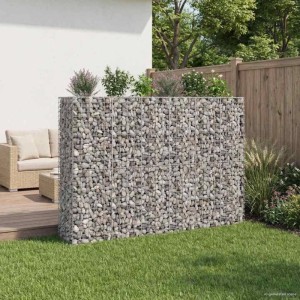 vidaXL Gabionen Hochbeet 3 Stk Silber 250 x 50 x 150 cm 3422235