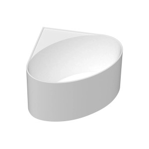 Weiße Vente-unique Eckbadewanne Marta aus glänzendem Acryl, 100 cm. Zeitloses Design für 1 Person.