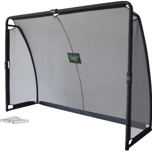 Schwarzes EXIT Finta Fußballtor (300x200cm) aus Stahl mit Netz und Verankerungssystem.