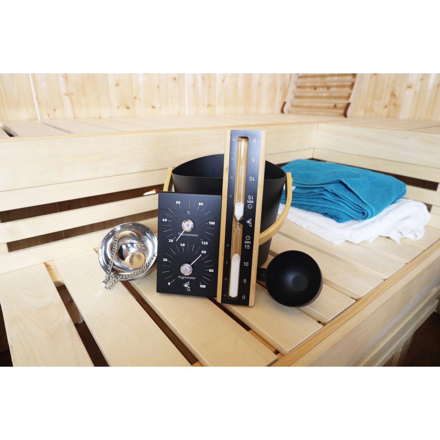 Karibu Sauna-Set Premium 5-teilig Schwarz günstig online kaufen