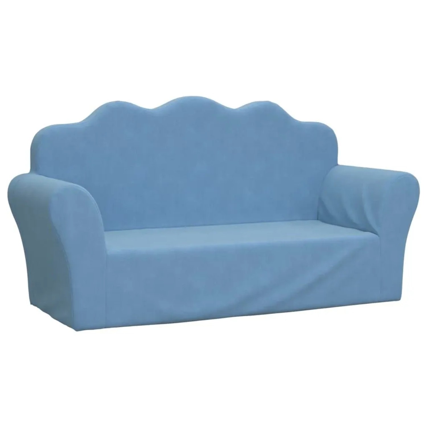 vidaXL Kindersofa 2-Sitzer Blau Weich Plüsch 357050