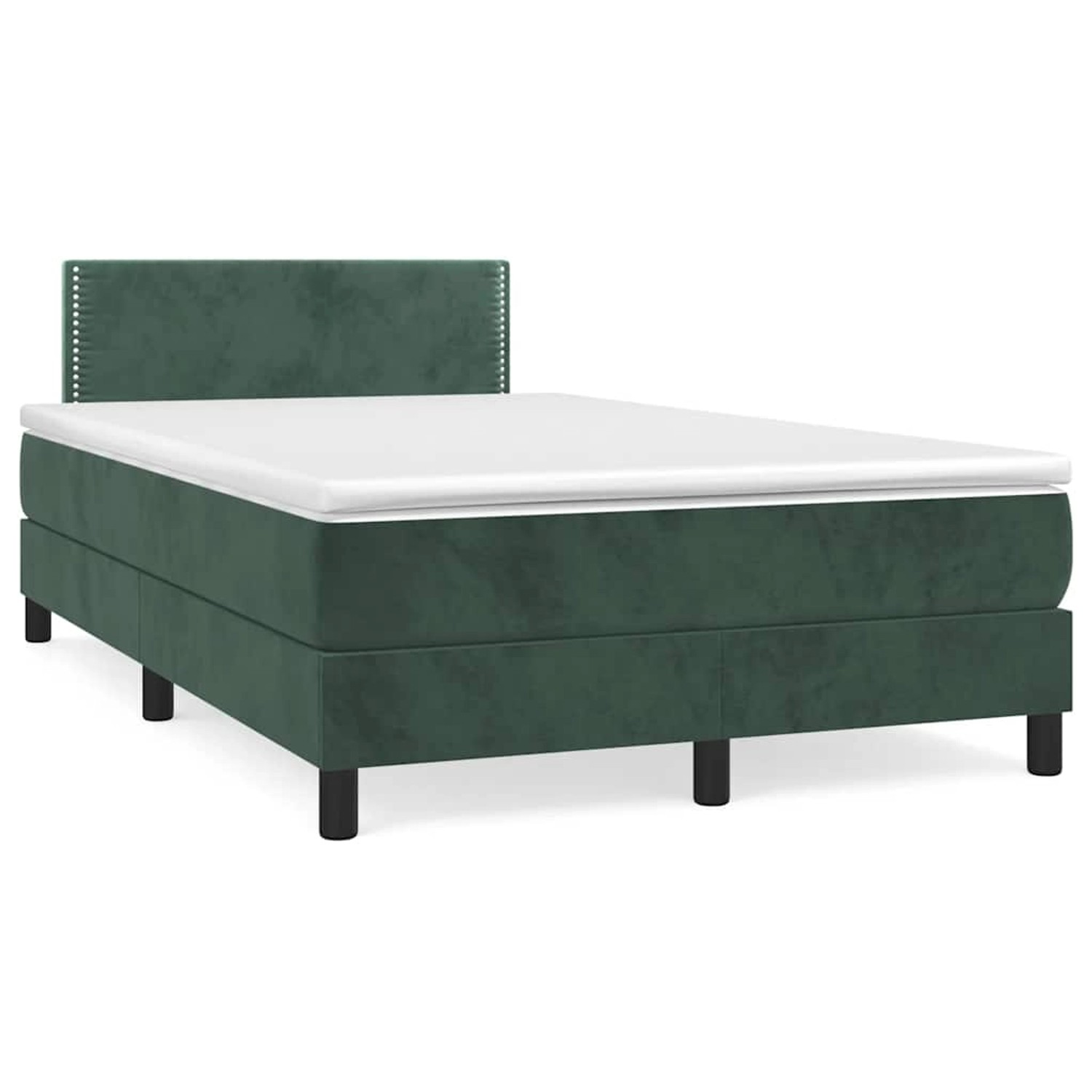 vidaXL Boxspringbett mit Matratze & LED Dunkelgrün 120x190 cm Samt 3270150 günstig online kaufen