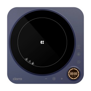 CIARRA Induktionskochplatte, 2000W, Einzelplatte mit Touch-Bedienfeld und LCD-Display.