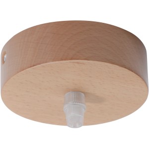 Runder Lampen-Baldachin aus Naturholz, 1-flammig, Durchmesser 100 mm.