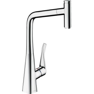 Hansgrohe Einhebel-Küchenmischer M7115-H320 Chrom mit Ausziehauslauf.