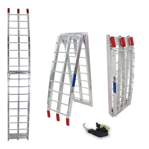 TRUTZHOLM klappbare Auffahrrampe, 180 cm, 340 kg Traglast, Aluminium, für Autoanhänger.