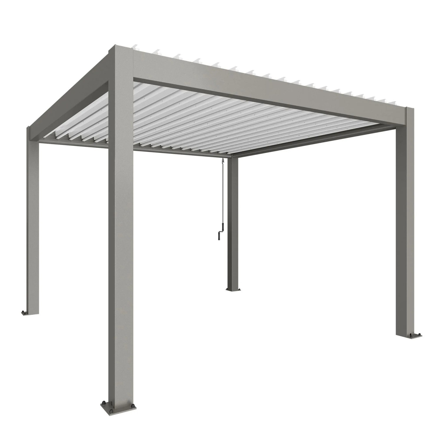 Biohort Pergola 3,5 m x 3,5 m Quarzgrau-Metallic/Weiß